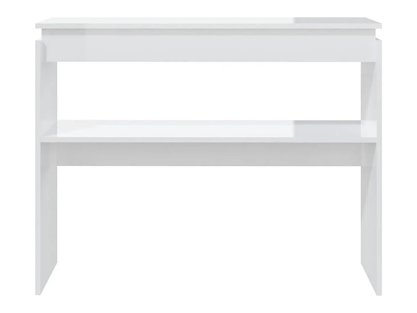 Mesa consola madera contrachapada blanco brillante 102x30x80 cm