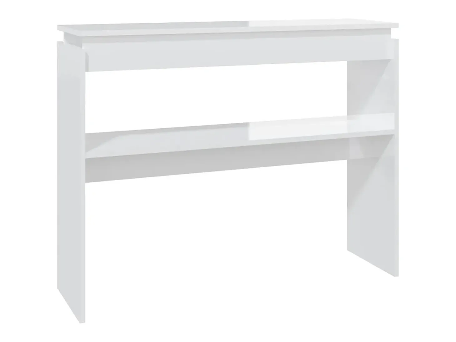 Mesa consola madera contrachapada blanco brillante 102x30x80 cm