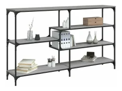 Mesa consola madera contrachapada gris Sonoma 160x32x95 cm