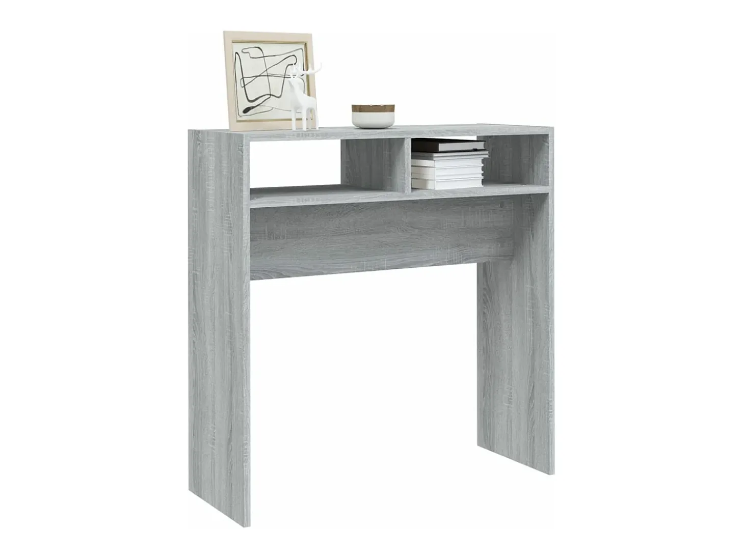 Mesa consola madera contrachapada gris Sonoma 78x30x80 cm