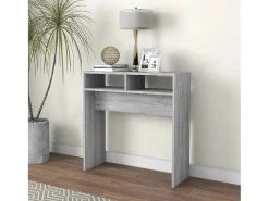 Mesa consola madera contrachapada gris Sonoma 78x30x80 cm