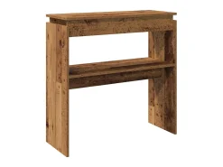 Mesa consola madera de ingeniería envejecida 80x30x80 cm