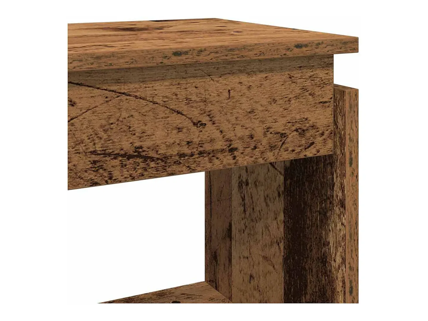 Mesa consola madera de ingeniería envejecida 80x30x80 cm