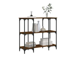 Mesa consola madera de ingeniería marrón roble 102x35x90 cm
