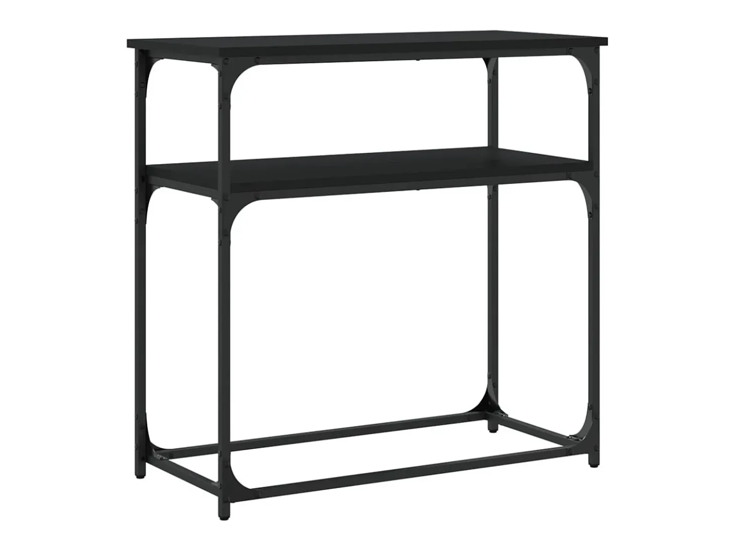 Mesa consola madera de ingeniería negra 75x35,5x75 cm