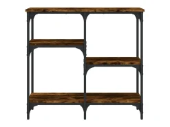 Mesa consola madera de ingeniería roble ahumado 80x29x75 cm