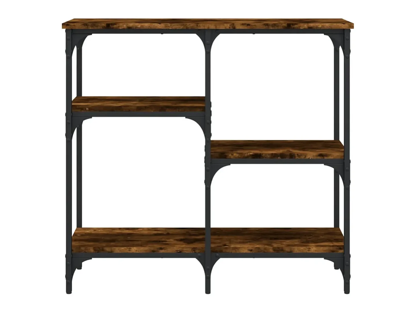 Mesa consola madera de ingeniería roble ahumado 80x29x75 cm