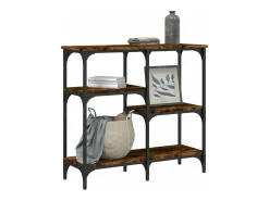 Mesa consola madera de ingeniería roble ahumado 80x29x75 cm