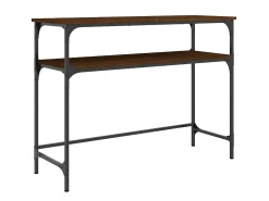 Mesa consola madera de ingeniería marrón roble 100x35,5x75 cm ES765411