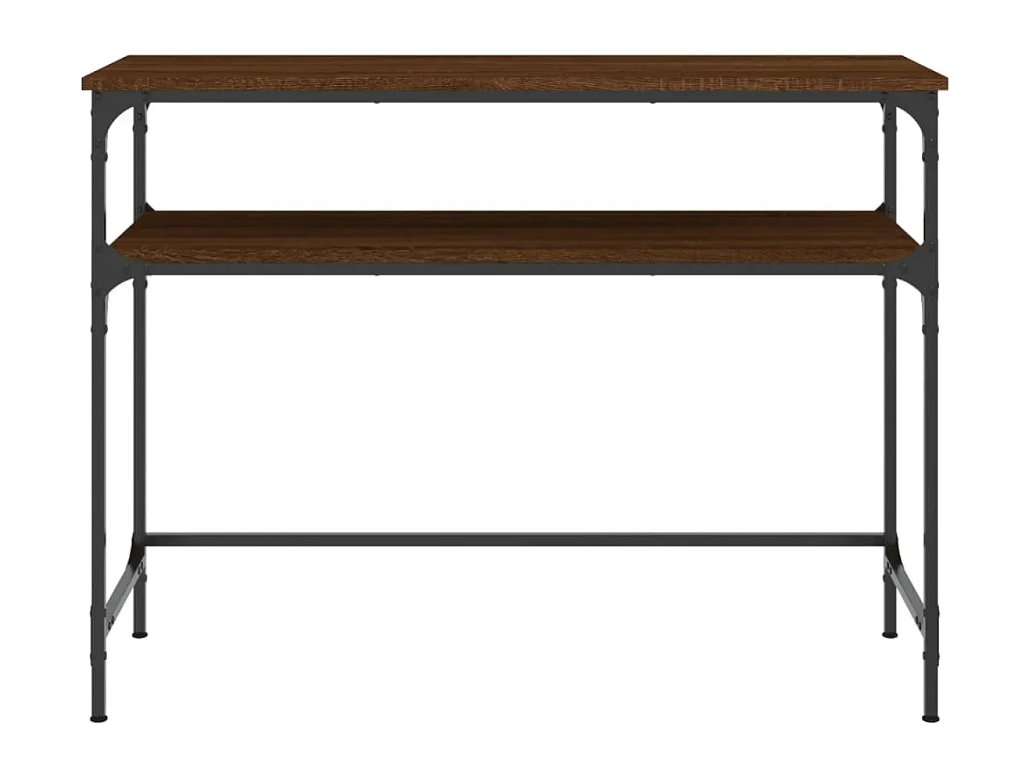Mesa consola madera de ingeniería marrón roble 100x35,5x75 cm ES765411