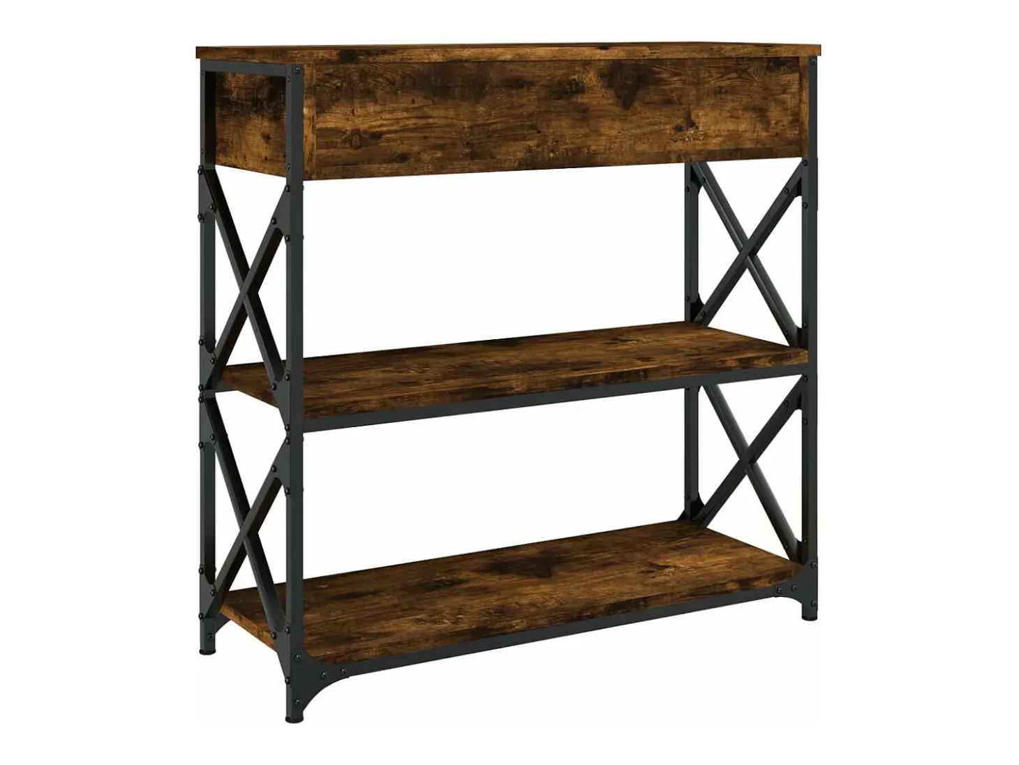 Mesa consola madera de ingeniería roble ahumado 75x28x75 cm