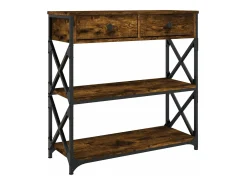 Mesa consola madera de ingeniería roble ahumado 75x28x75 cm
