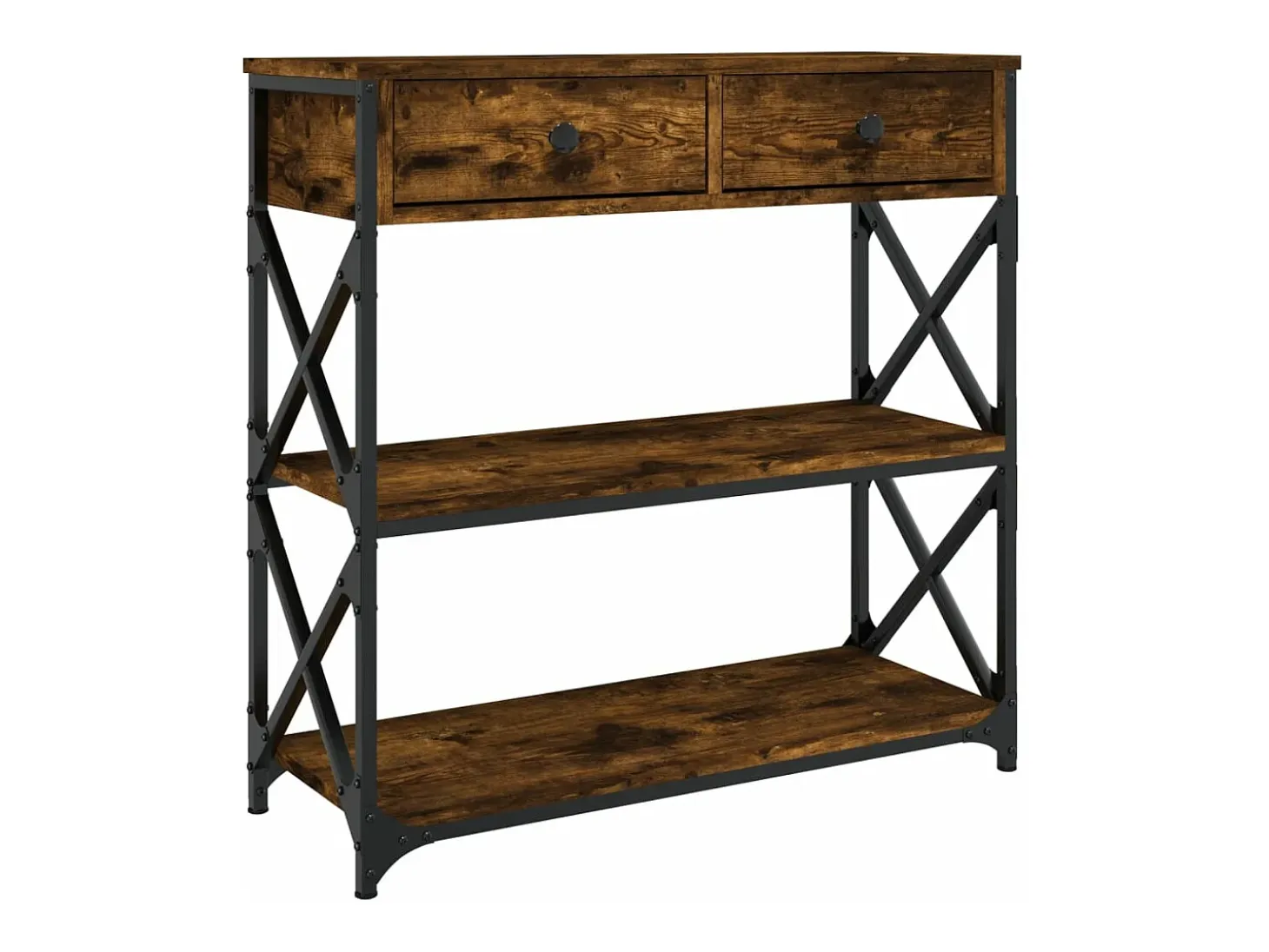 Mesa consola madera de ingeniería roble ahumado 75x28x75 cm
