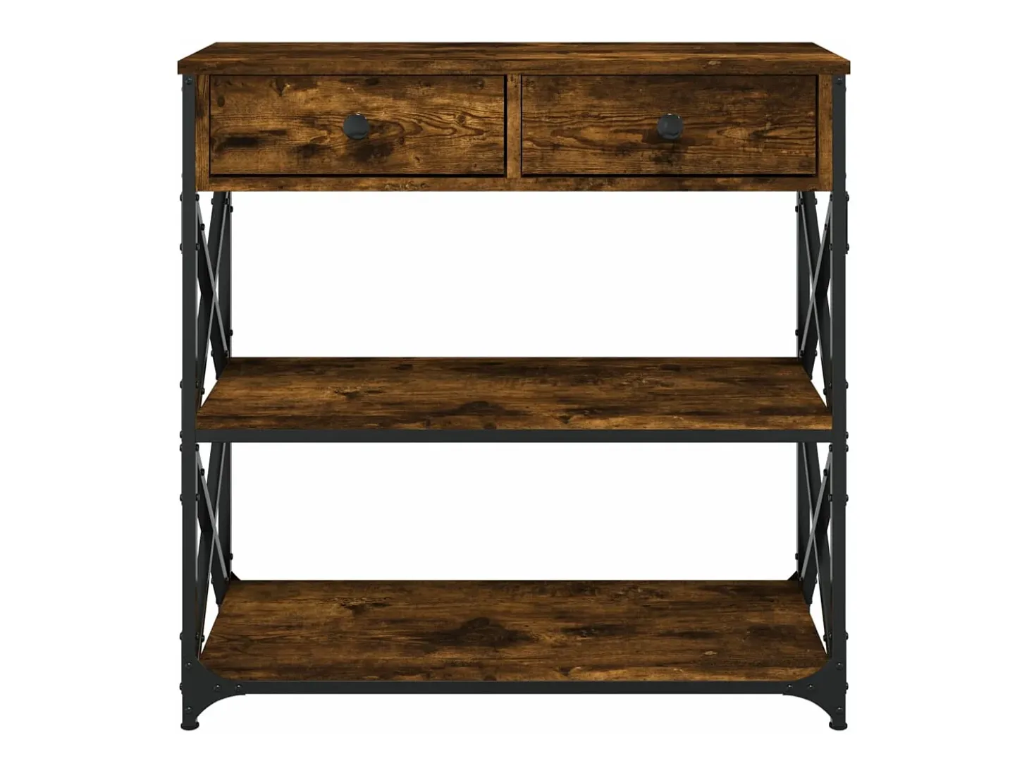Mesa consola madera de ingeniería roble ahumado 75x28x75 cm