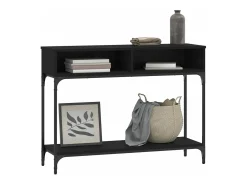 Mesa consola madera de ingeniería negra 100x30,5x75 cm