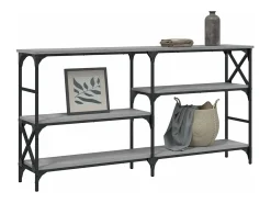 Mesa consola madera de ingeniería gris Sonoma 150x29x76,5 cm