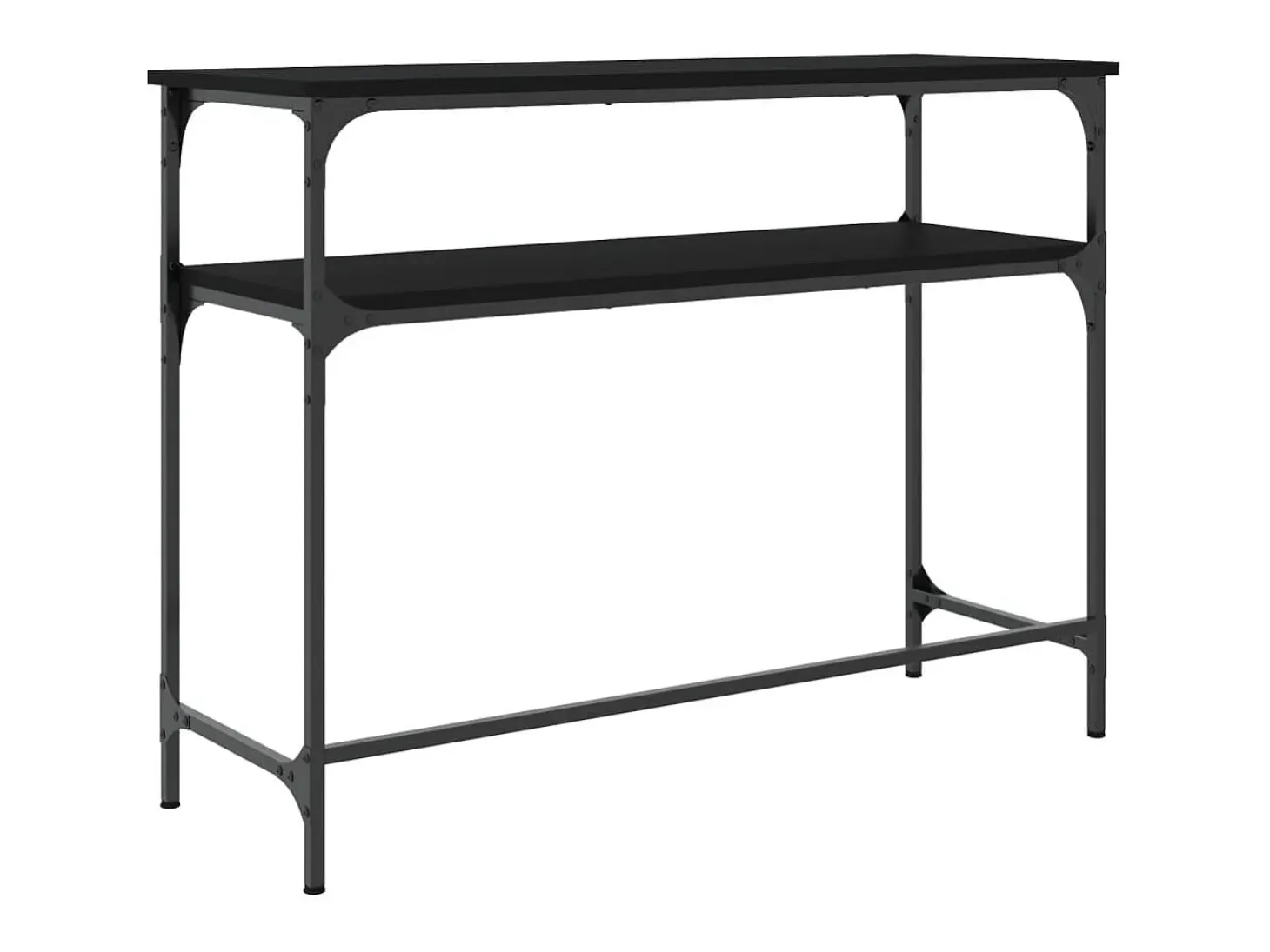 Mesa consola madera de ingeniería negra 100x35,5x75 cm