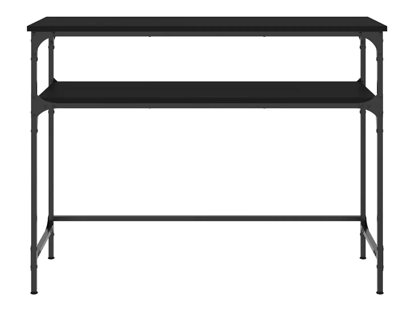 Mesa consola madera de ingeniería negra 100x35,5x75 cm