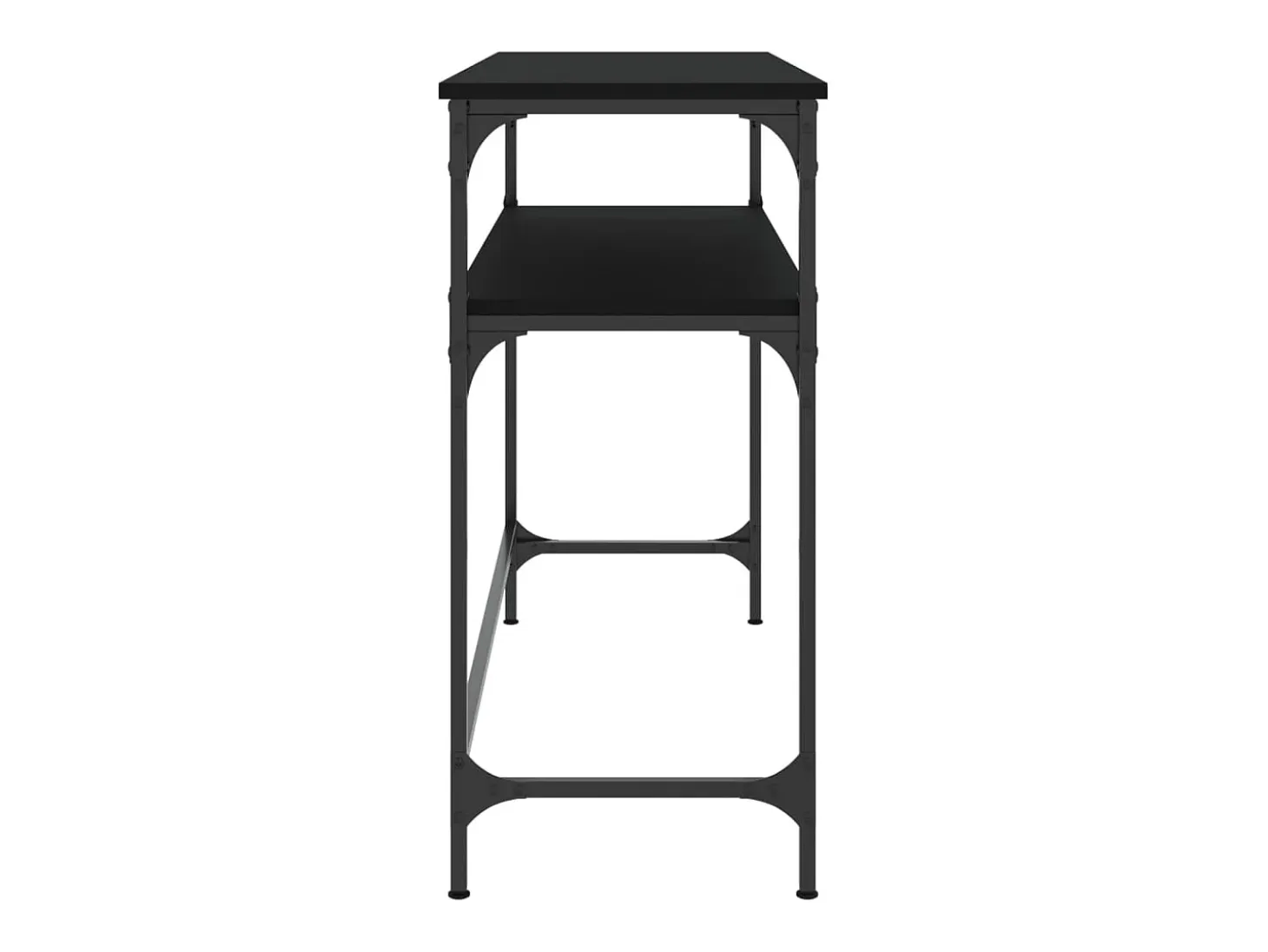 Mesa consola madera de ingeniería negra 100x35,5x75 cm