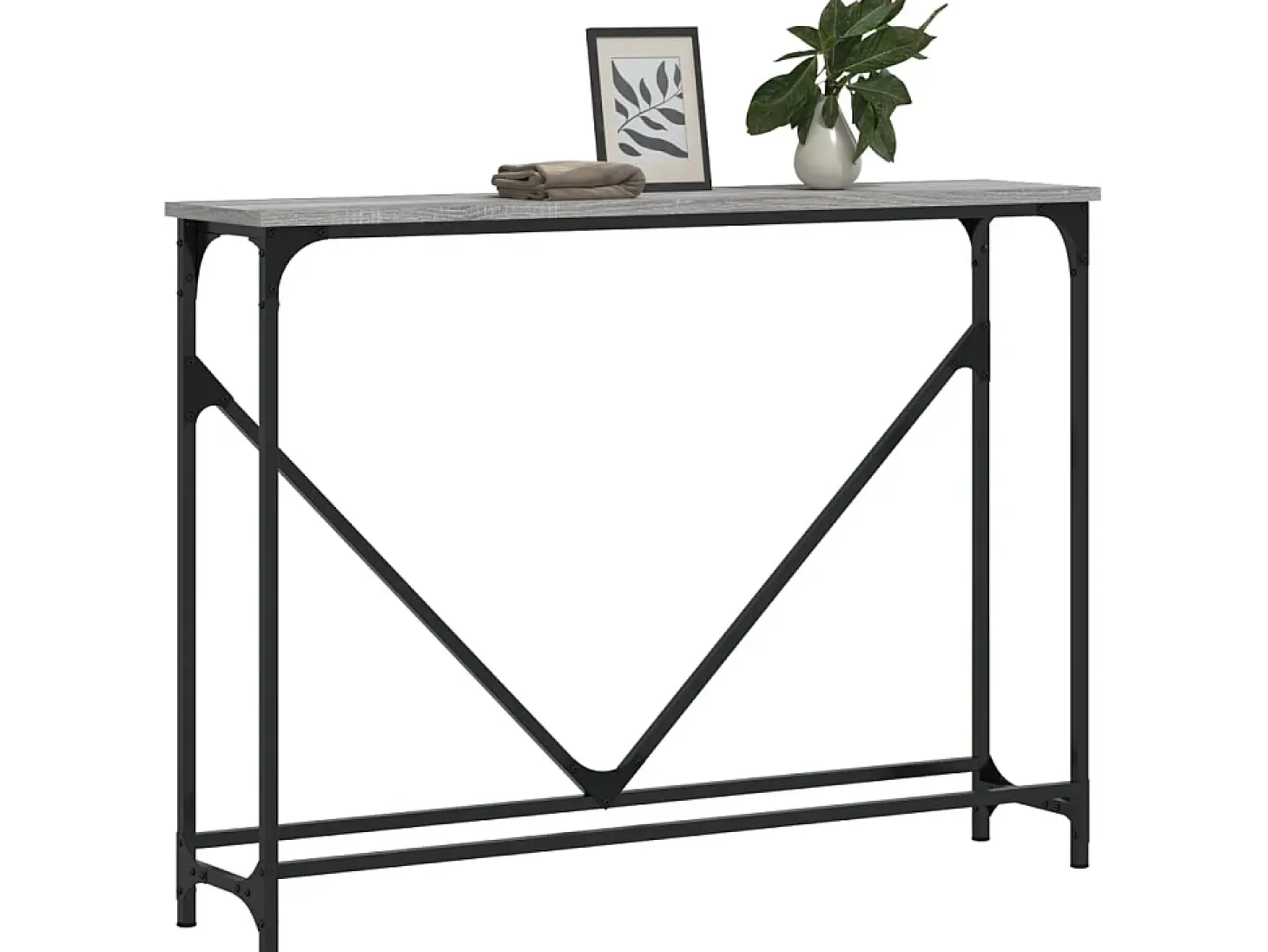 Mesa consola madera de ingeniería gris Sonoma 102x22,5x75 cm ES481746