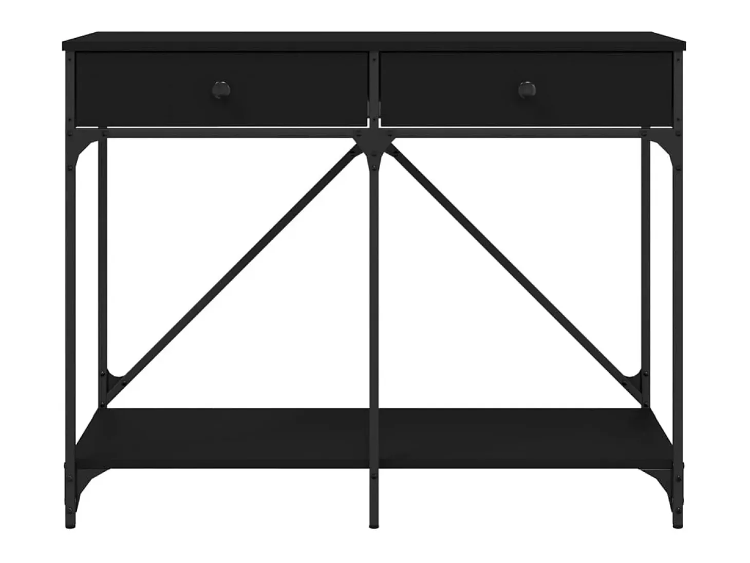 Mesa consola madera de ingeniería negra 100x39x78,5 cm