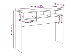 Mesa consola madera de ingeniería roble artesanal 105x30x80 cm