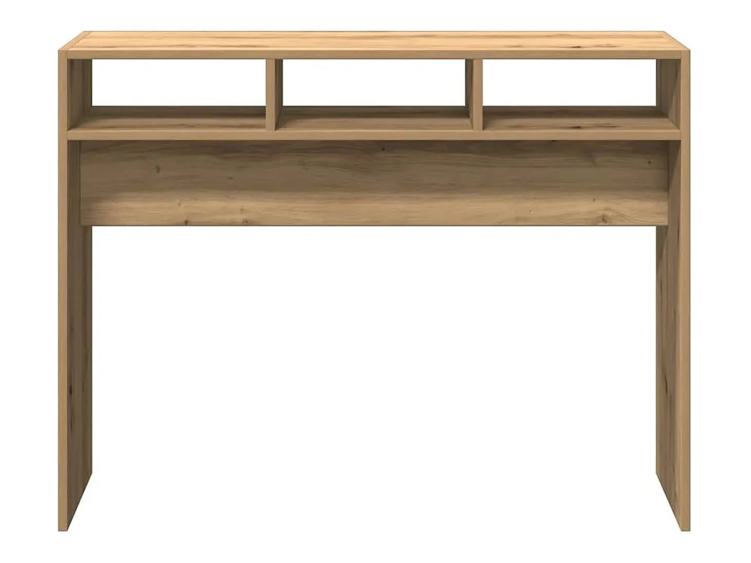 Mesa consola madera de ingeniería roble artesanal 105x30x80 cm