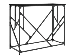 Mesa consola madera de ingeniería negra 100x40x80 cm ES534531