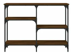 Mesa consola madera de ingeniería marrón roble 102x29x75 cm