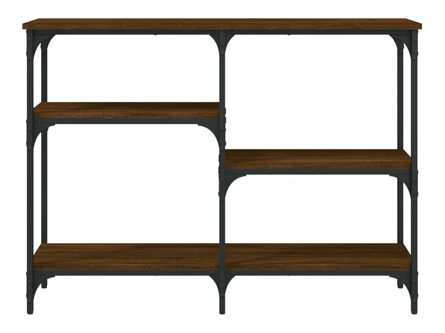 Mesa consola madera de ingeniería marrón roble 102x29x75 cm