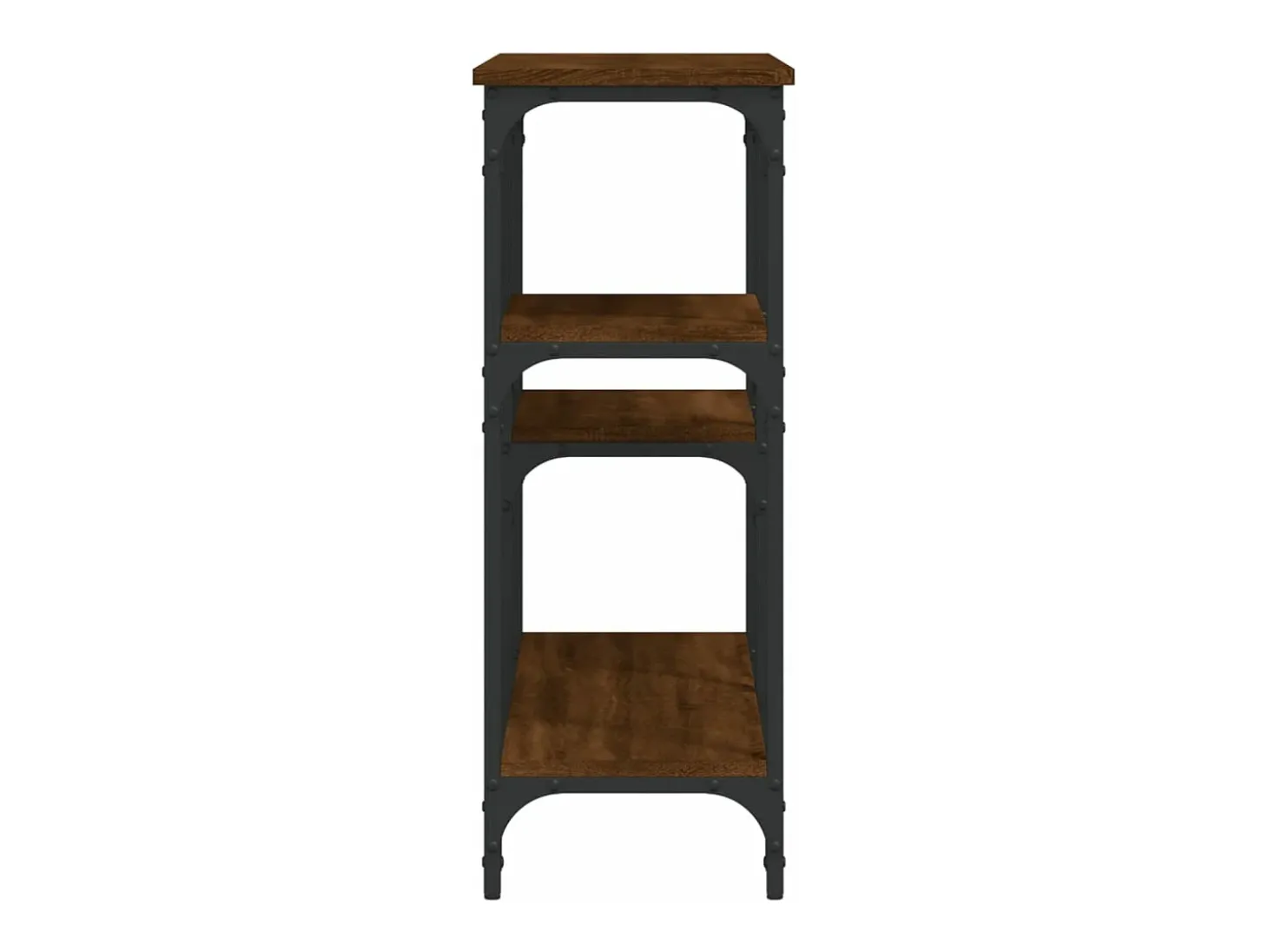 Mesa consola madera de ingeniería marrón roble 102x29x75 cm