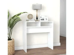 Mesa consola madera de ingeniería blanco 78x30x80 cm ES209592