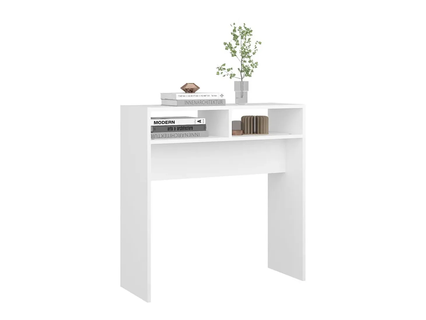 Mesa consola madera de ingeniería blanco 78x30x80 cm ES209592