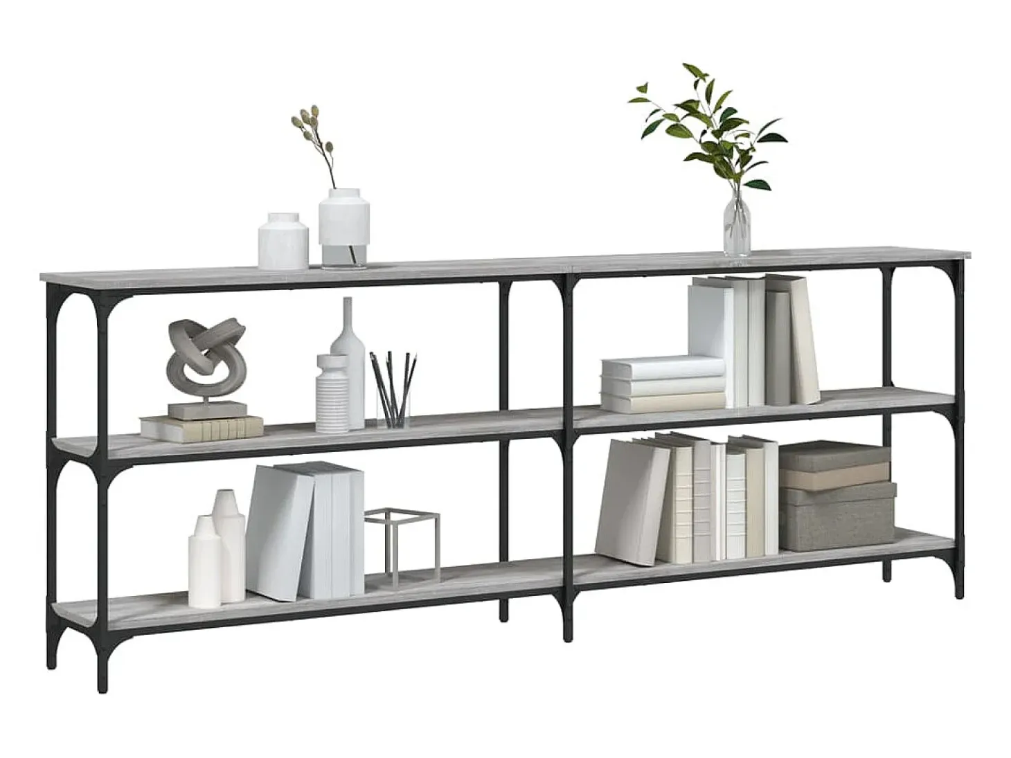 Mesa consola madera de ingeniería gris Sonoma 200x29x75 cm