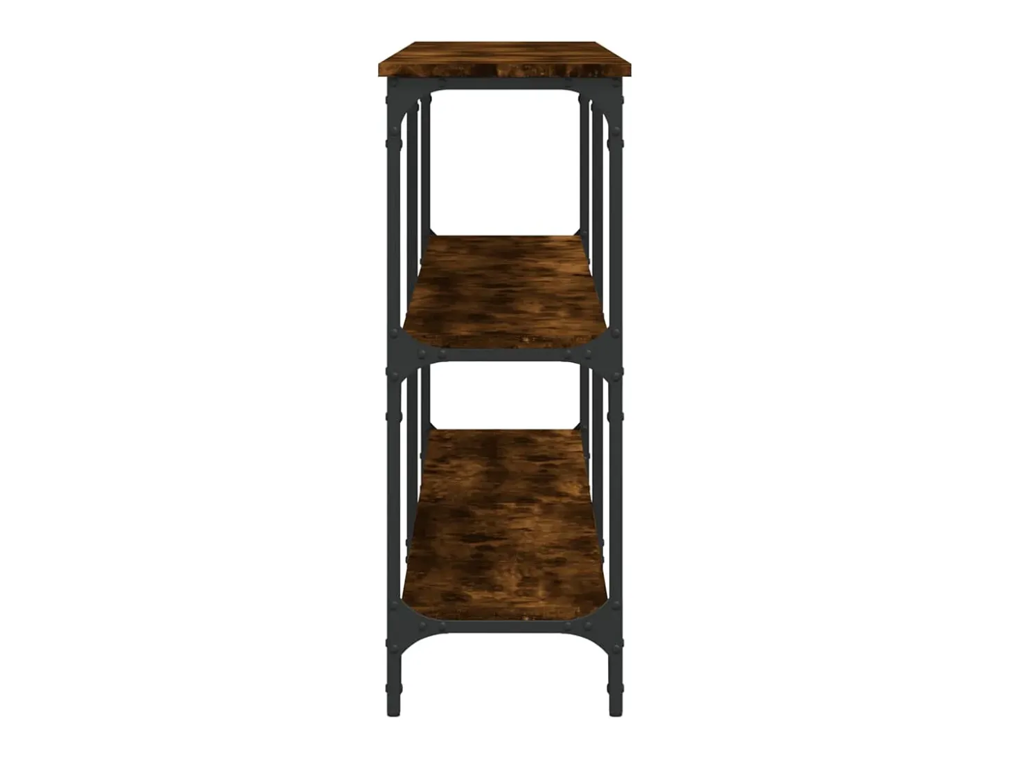 Mesa consola madera de ingeniería roble ahumado 200x29x75 cm