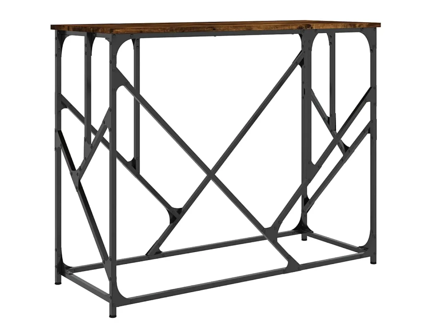 Mesa consola madera de ingeniería roble ahumado 100x40x80 cm ES321626