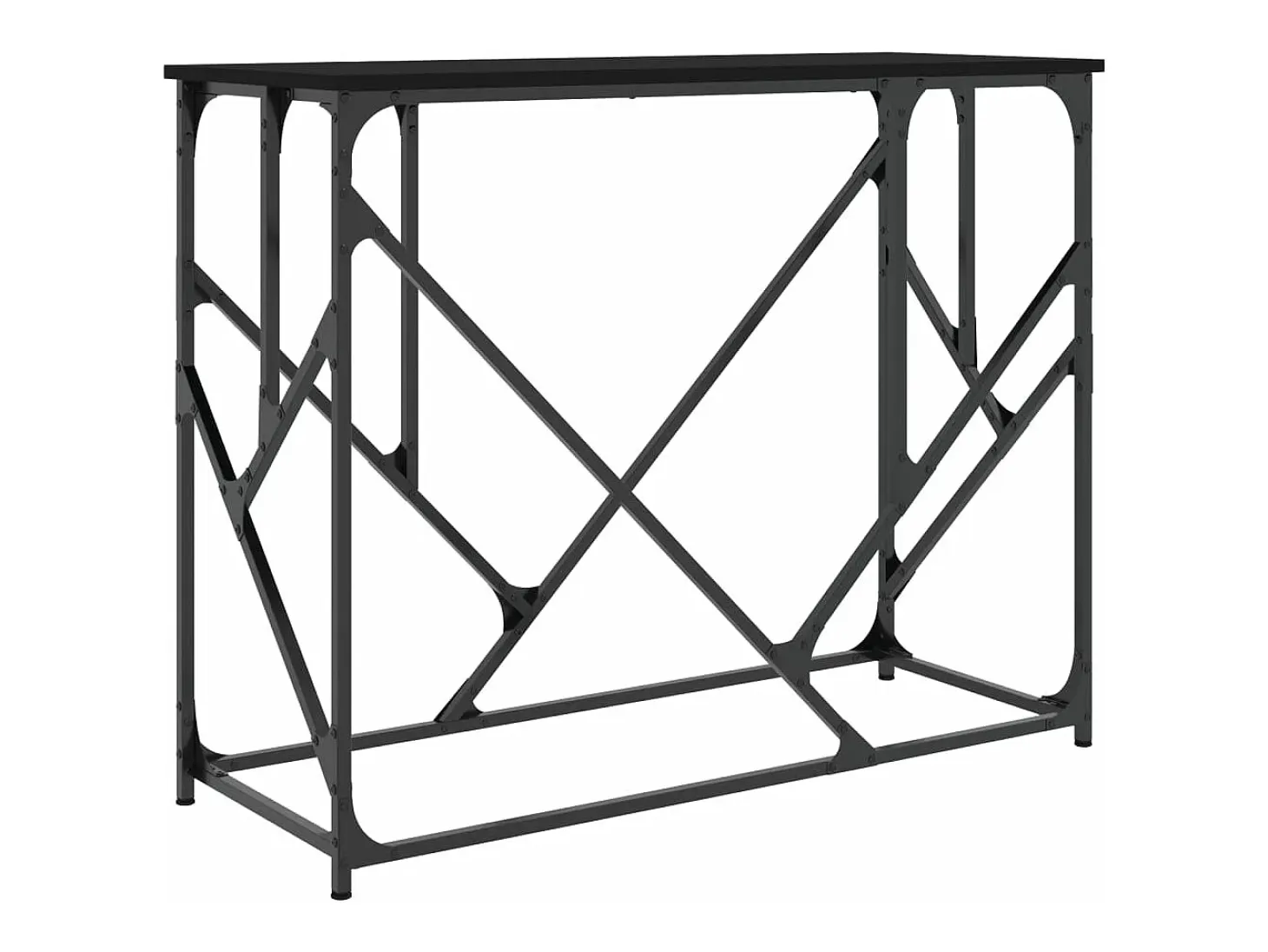 Mesa consola madera de ingeniería negra 100x40x80 cm