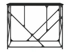 Mesa consola madera de ingeniería negra 100x40x80 cm