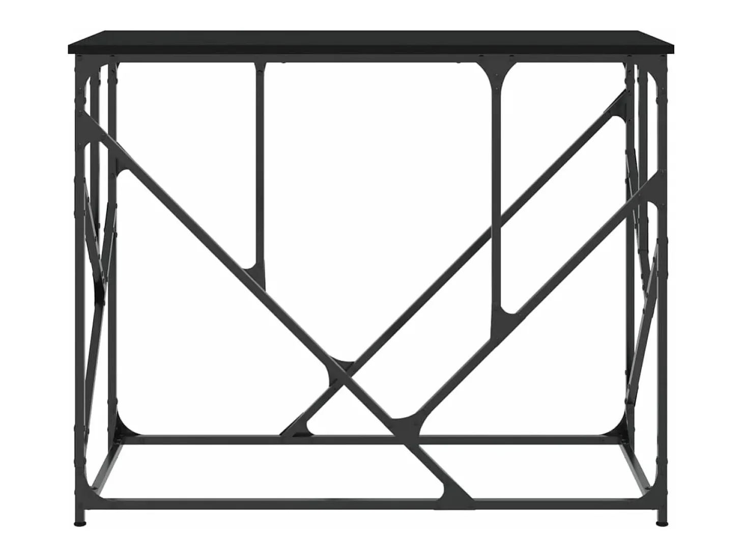 Mesa consola madera de ingeniería negra 100x40x80 cm