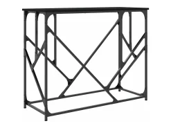Mesa consola madera de ingeniería negra 100x40x80 cm