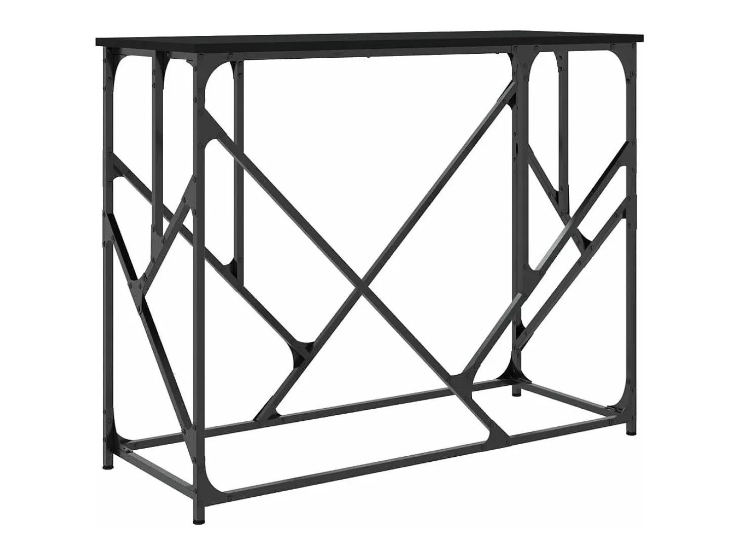 Mesa consola madera de ingeniería negra 100x40x80 cm