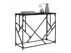 Mesa consola madera de ingeniería negra 100x40x80 cm