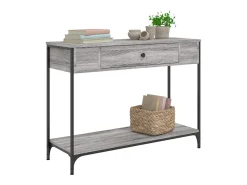 Mesa consola madera de ingeniería gris Sonoma 100x34,5x75 cm ES161153