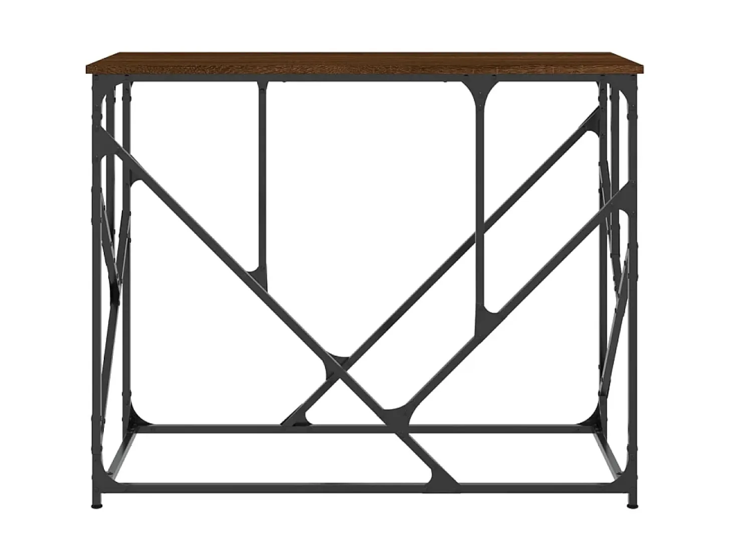 Mesa consola madera de ingeniería marrón roble 100x40x80 cm ES541058