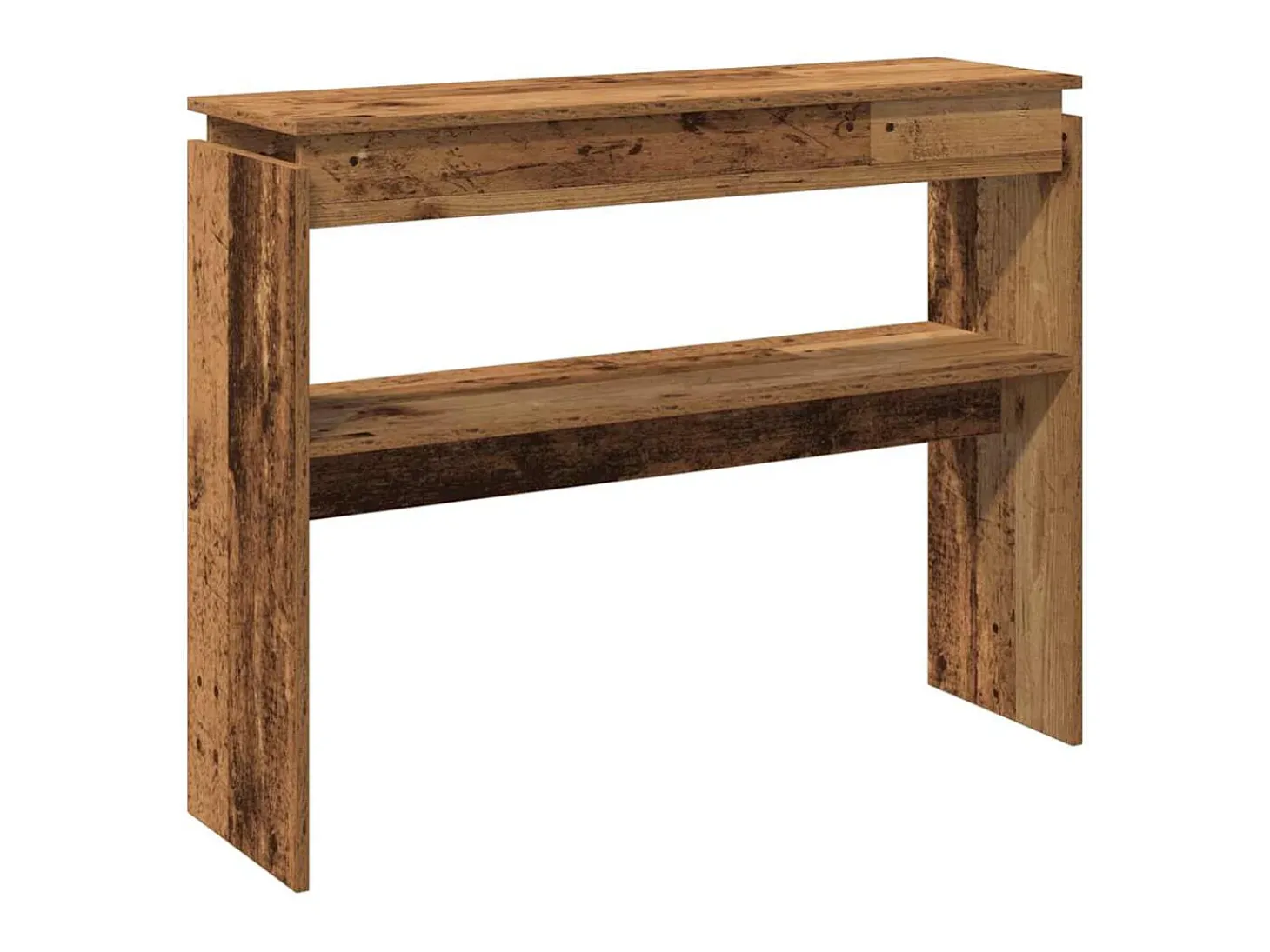 Mesa consola madera de ingeniería envejecida 80x30x102 cm