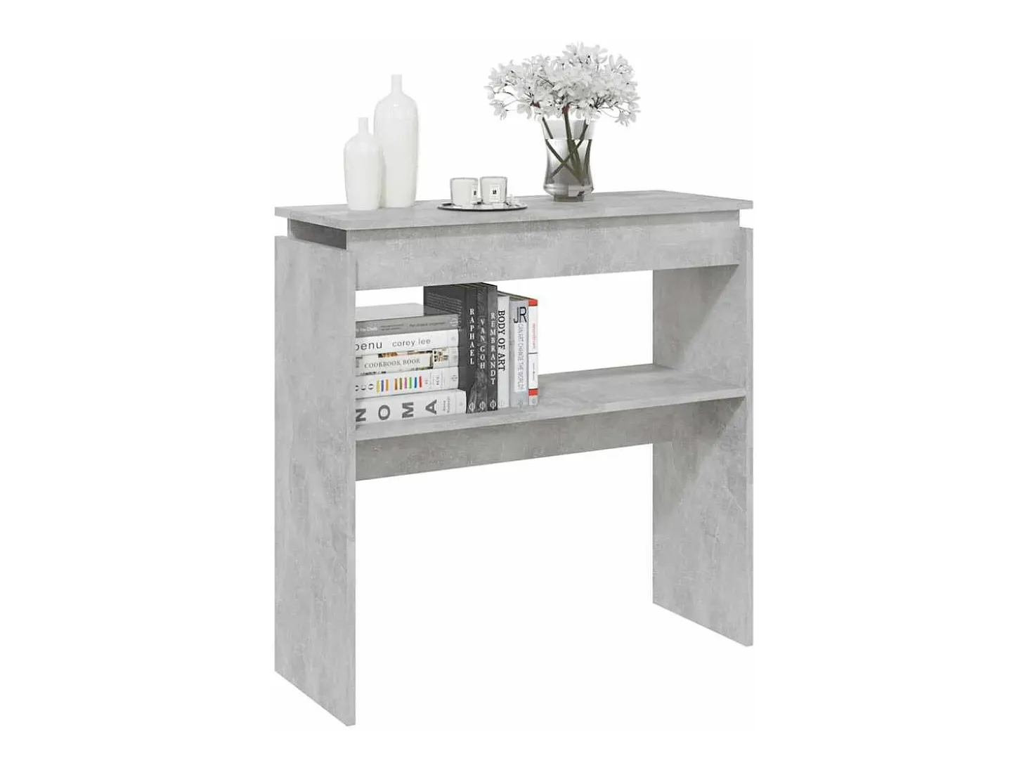 Mesa consola madera de ingeniería gris 80x30x80 cm