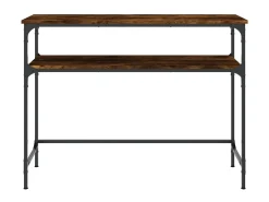 Mesa consola madera de ingeniería roble ahumado 100x35,5x75 cm ES987971