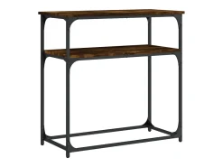 Mesa consola madera de ingeniería roble ahumado 75x35,5x75 cm