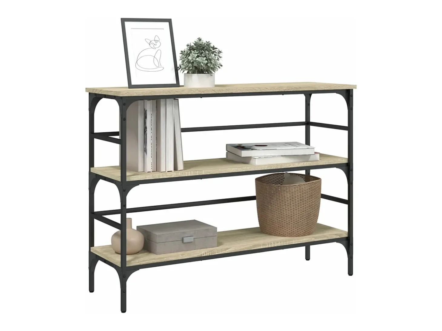 Mesa consola madera de ingeniería roble Sonoma 100x32x75 cm