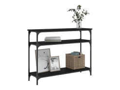 Mesa consola madera de ingeniería negra 100x29x75 cm ES993453